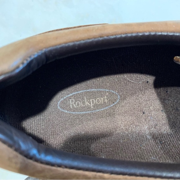 Rockport Brown Leather Lace Up Boat Shoes Sz 10 - Picture 3 of 7